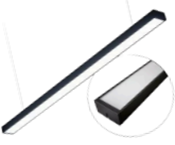 Lámpara lineal negra sobreponer y colgar 48W 4000K