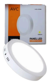 Panel LED redondo sobrepuesto 12W 3000K